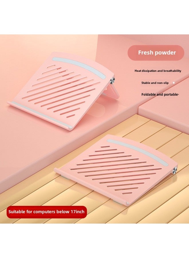 Loquat Laptop Stand Tablet Desktop Lifting Stand Portable Folding Cooling Fan Computer Stand-Color:Pink 】  - Image 1