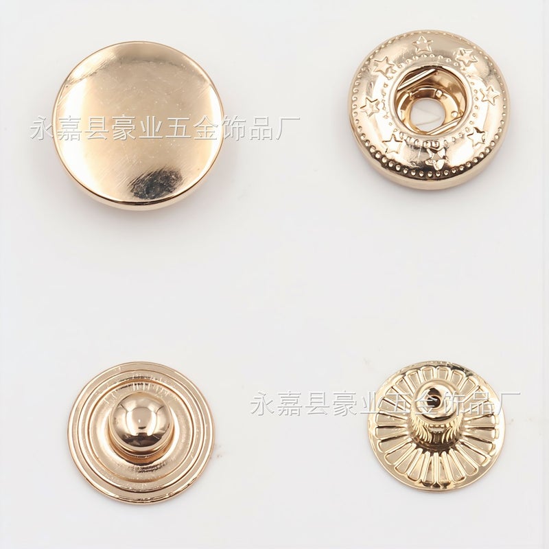 Snap Buttons 15mm 4 Colors Metal Press Studs for Jacket Bag Wallet DIY Craft Sewing - Image 1