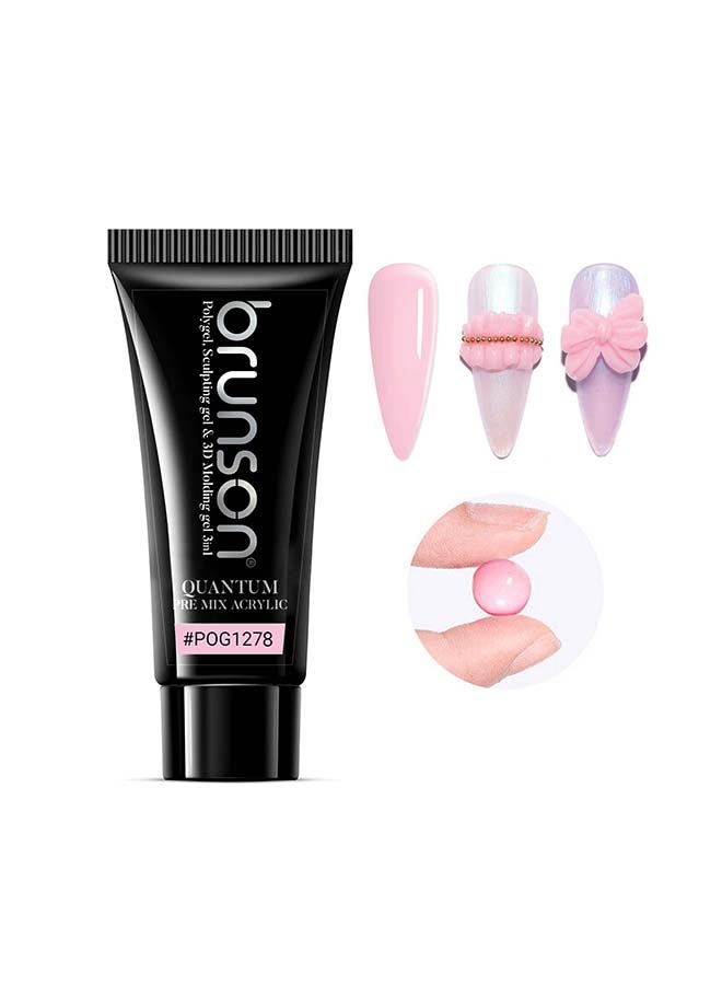 brunson Quantum 3In1 Polygel: 60g Pre-Mix Acrylic Poly gel with Sculpting & 3D Molding, Soak-Off Gel for Nail Extensions, Durable Acrylic Nail & Builder Gel Nails, Hard Gel for Nail Extension, Manicure Nails - Image 1