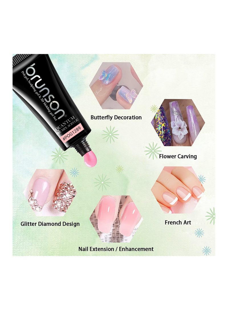 brunson Quantum 3In1 Polygel: 60g Pre-Mix Acrylic Poly gel with Sculpting & 3D Molding, Soak-Off Gel for Nail Extensions, Durable Acrylic Nail & Builder Gel Nails, Hard Gel for Nail Extension, Manicure Nails - Image 5