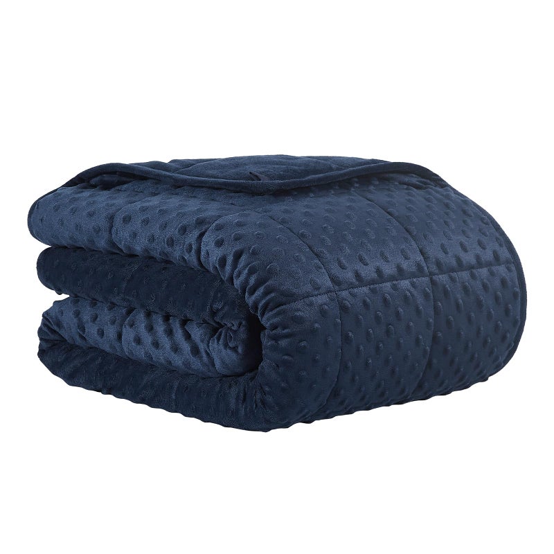 CuteKing Weighted Blanket - Weighted Blanket with Premium Glass Beads - Heavy Blanket Crystal Velvet for Comfort Sleep - Thick Blanket All Season (5lbs  36""x48""  Twin  Blue Bubble) - Image 1