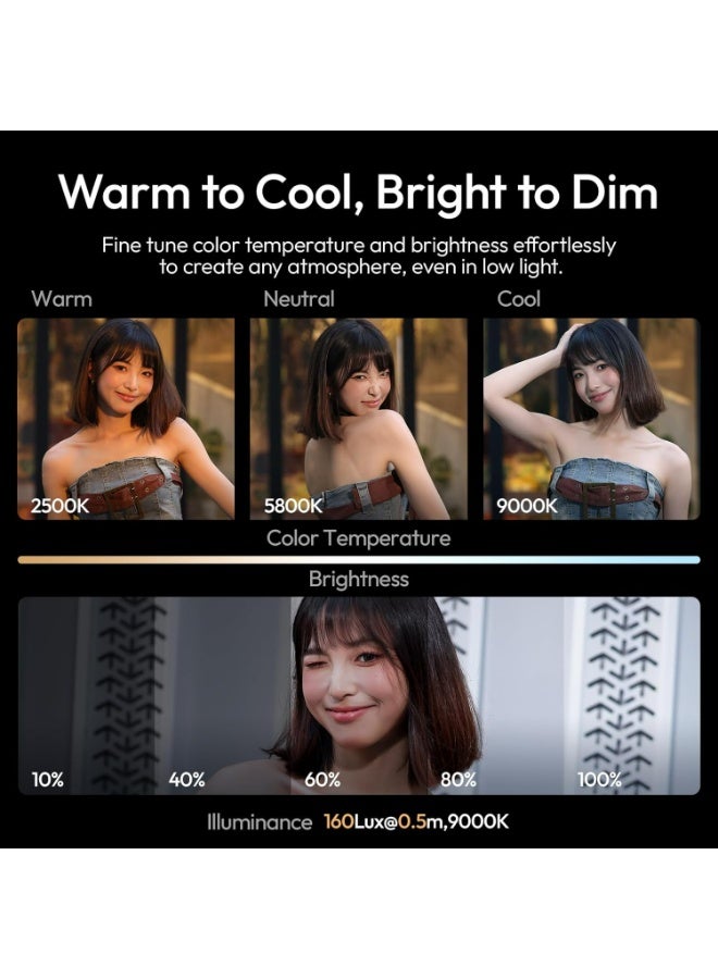 ULANZI ML05 Dual Magnetic Selfie Light for iPhone, 360° Rotation Maglock Phone Selfie Ring Light with Mirror, 9000K CRI≥97 Portable Smartphone LED Fill Lighting for Travel Vlog Photo Video Recording - view 4