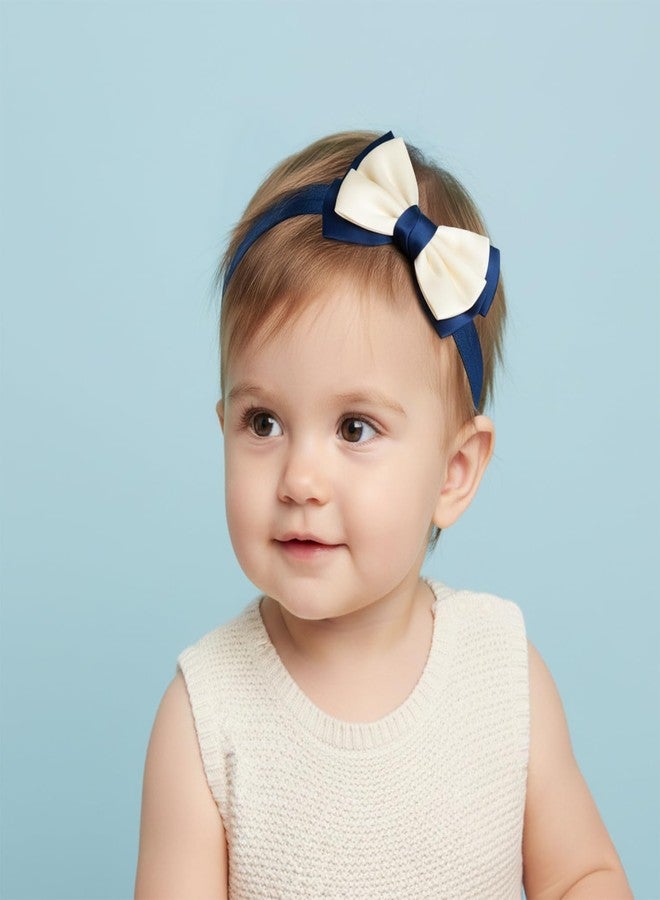 SYGA Pack of 3 Baby Headband | Soft, Stretchable & Skin-Friendly Hairbands for Baby Girls | Cute Floral Bow Design | Perfect for Newborns, Infants & Toddlers 0–3 Year(Design-11) - Image 2