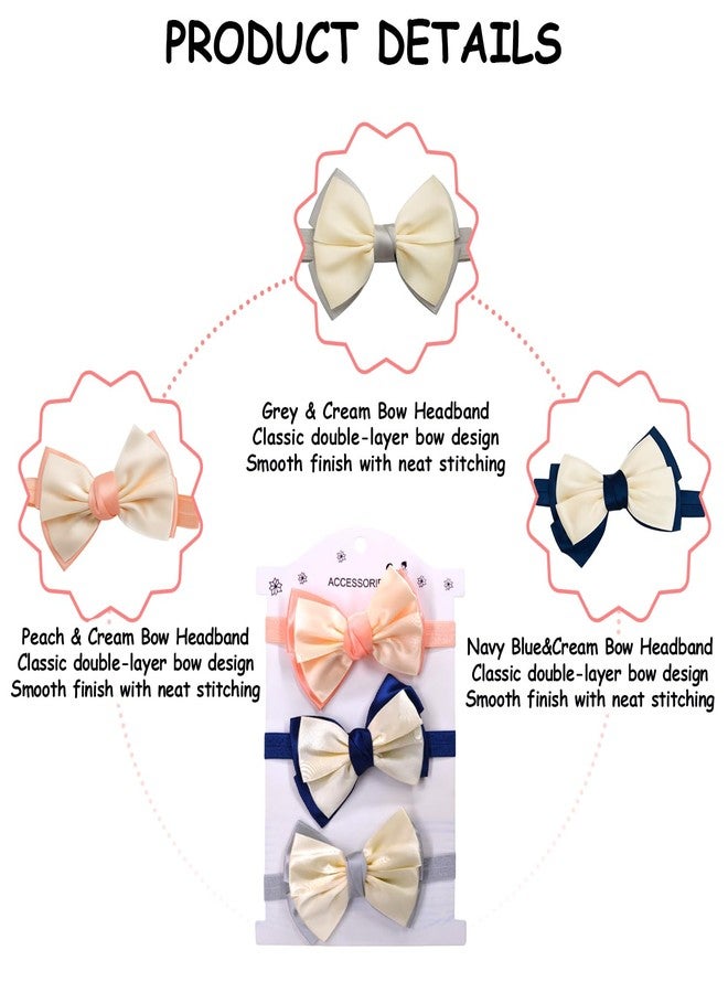 SYGA Pack of 3 Baby Headband | Soft, Stretchable & Skin-Friendly Hairbands for Baby Girls | Cute Floral Bow Design | Perfect for Newborns, Infants & Toddlers 0–3 Year(Design-11) - Image 5