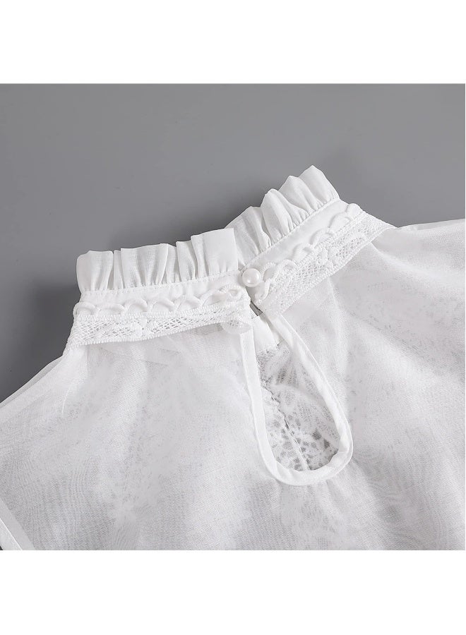Lace False Collar, Women Detachable Fake Collar Fake Collar for Blouse Hoodie Sweater Coat - Image 3