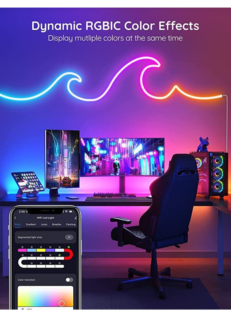 MITOYO - App Control RGBIC DIY Music Sync Neon Rope Light With Bluetooth 3m - Image 1