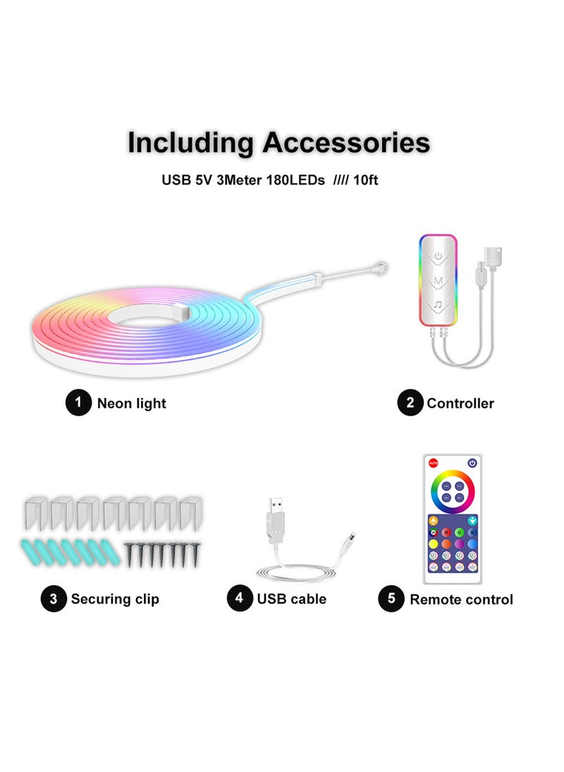 MITOYO - App Control RGBIC DIY Music Sync Neon Rope Light With Bluetooth 3m - Image 1
