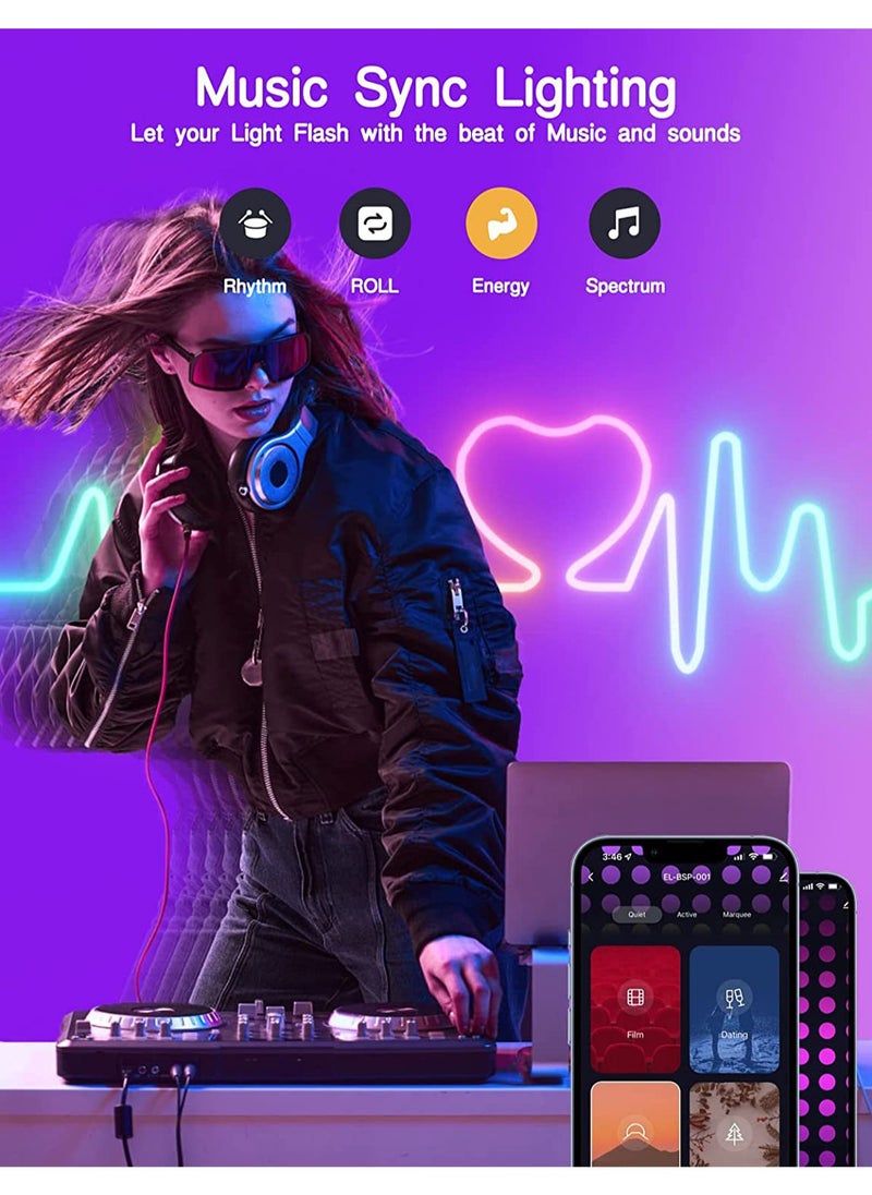 MITOYO - App Control RGBIC DIY Music Sync Neon Rope Light With Bluetooth 3m - Image 1