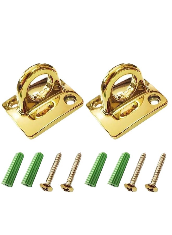 Gold Circle Hooks for Wall Plate Hanging, 2 Pack Crowd Control Stanchions with Safety Barriers for VIP Events - Image 1