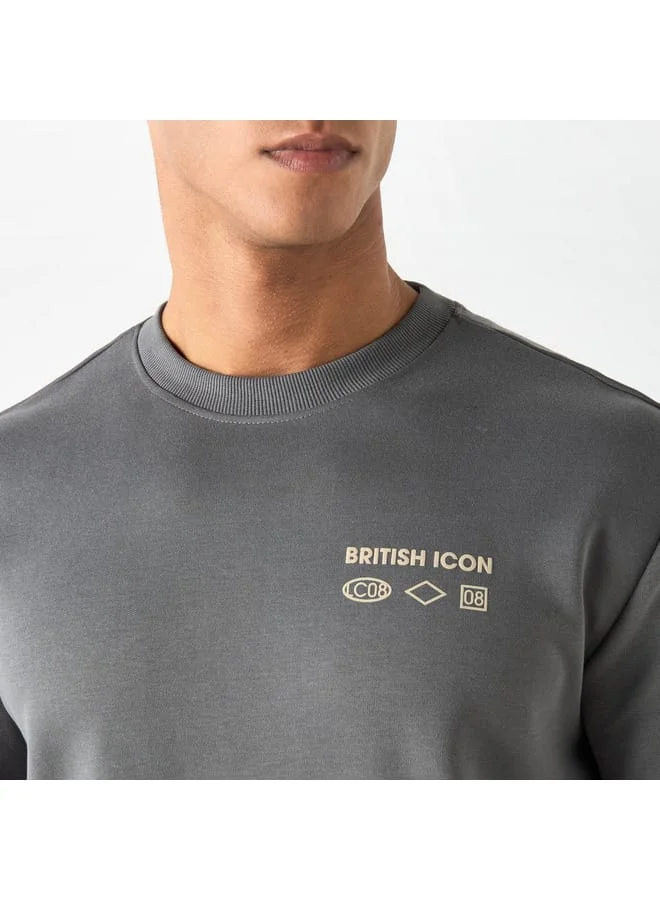 Lee Cooper Lee Cooper Printed Sweatshirt with Long Sleeves and Crew Neck