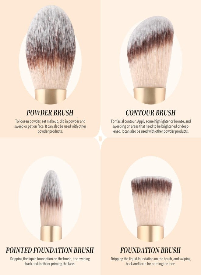 DUcare Makeup Brushes Duo End Foundation Contour Powder and Buffer Brush Bronzer Double Makeup Brush Set 2Pcs white - Image 3