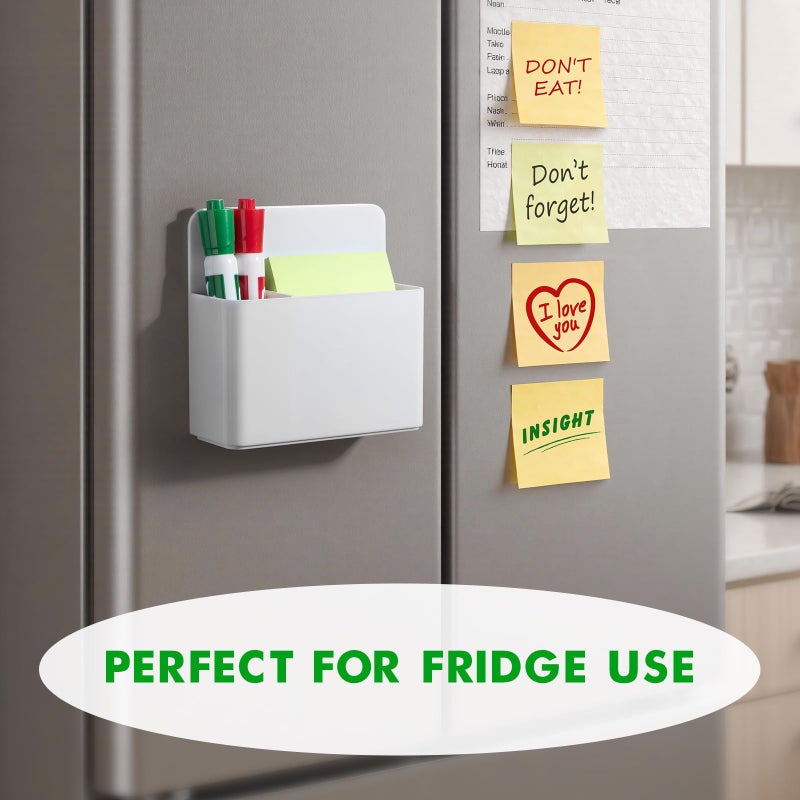 Banafich 2 Pcs Magnetic Dry Erase Marker Holder For Whiteboard  Plastic Magnetic Pen Holder For Refrigerator Fridge  Magnet Pencil Cup For School Classroom  Locker Accessories  Pen Cup Organizer-White - Image 5