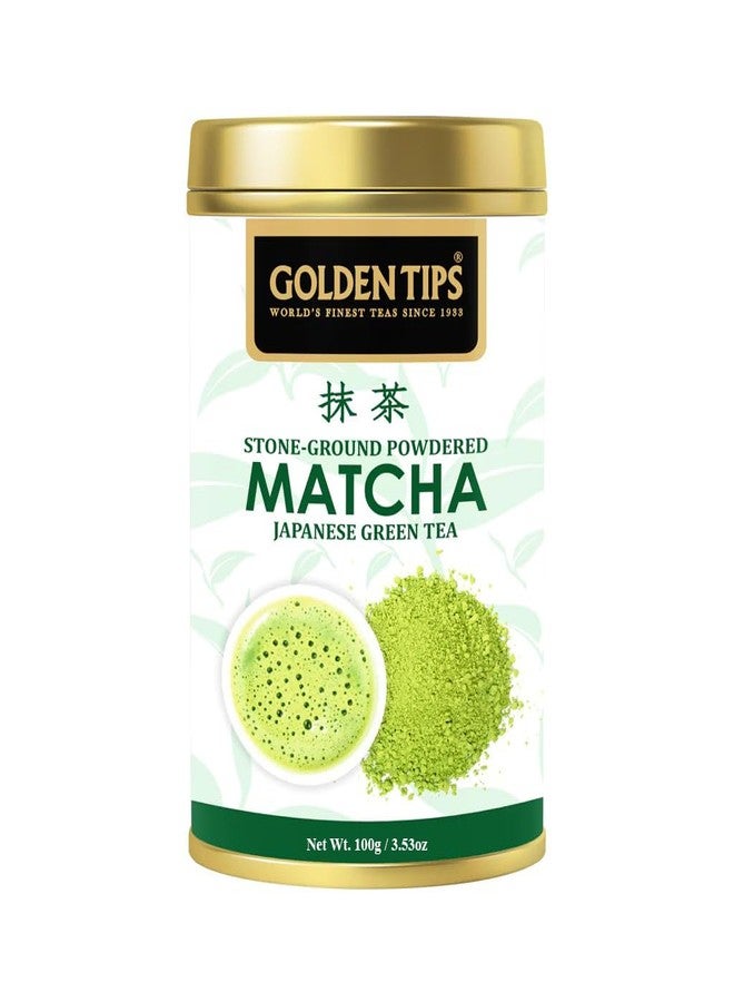 Golden Tips Japanese Matcha Green Tea Powder – 100g (100 Servings) Tin Can, No Additives, Antioxidant-Rich Superfood, No Artificial Sweeteners - Image 1