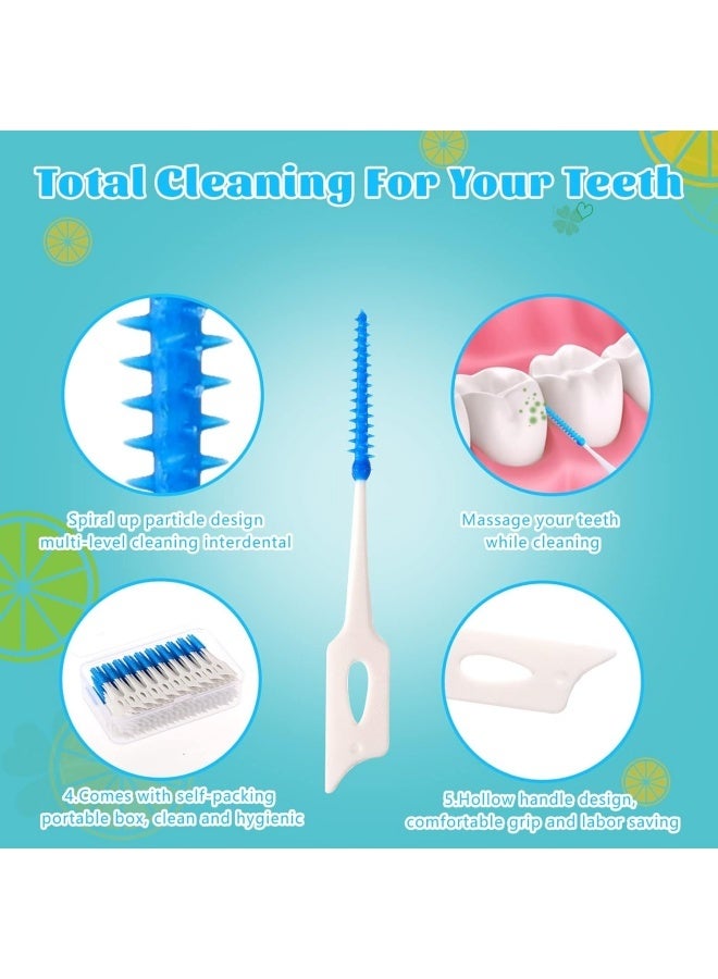 200PCS Portable Silica Gel Toothpick Toothbrush Original Suitable for Oral Care of Adults and Children,Toothpick Brushes Teeth Cleaning Tool (Blue) - Image 3