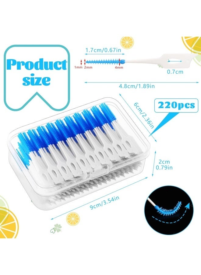 200PCS Portable Silica Gel Toothpick Toothbrush Original Suitable for Oral Care of Adults and Children,Toothpick Brushes Teeth Cleaning Tool (Blue) - Image 2