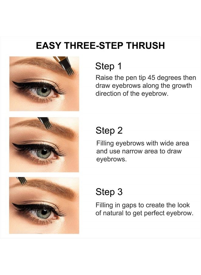 Boobeen Waterproof Eyebrow Pen - Microblading Eyebrow Pencil with a Micro-Fork Tip Applicator - Creates Natural Looking Brows Makeup Effortlessly - Image 4