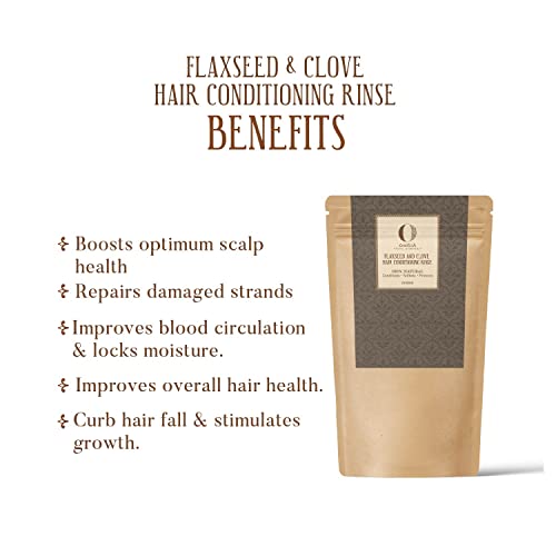 Ohria Ayurveda Flaxseed & Clove Hair Conditioning Rinse | Condition, Soften & Protects | Vitamin E-Enriched | 8gm (20 Pouches) - Image 3