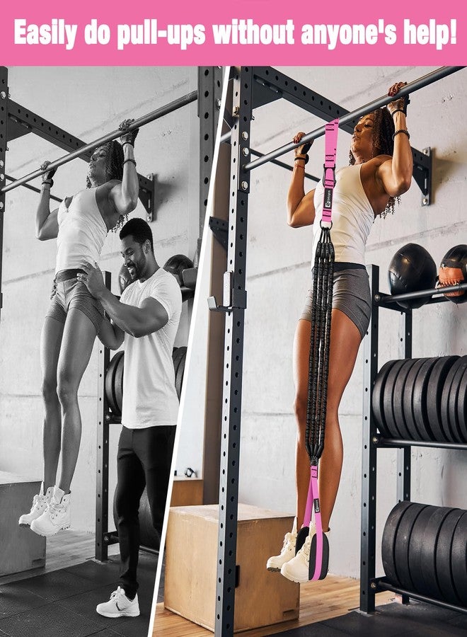 Bbtops Pull Up Assistance Bands,Up to 300 lbs Assistance,Adjustable Heavy Duty 4 Pull Up Bands with Handle and Door Anchor for Home Gym Fitness Exercise Strength Training Workout Equipment Pink - Image 3