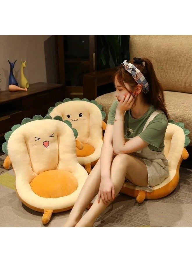 Lovely Floor Cushion Soft Plushie Chair Sofa Butt Pad Durable with Funny Details Floor Mat for Office Dining and Car triangular eyes - Image 4