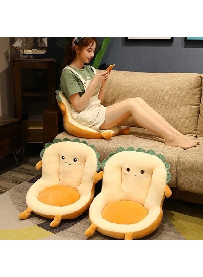 Lovely Floor Cushion Soft Plushie Chair Sofa Butt Pad Durable with Funny Details Floor Mat for Office Dining and Car triangular eyes - Image 2