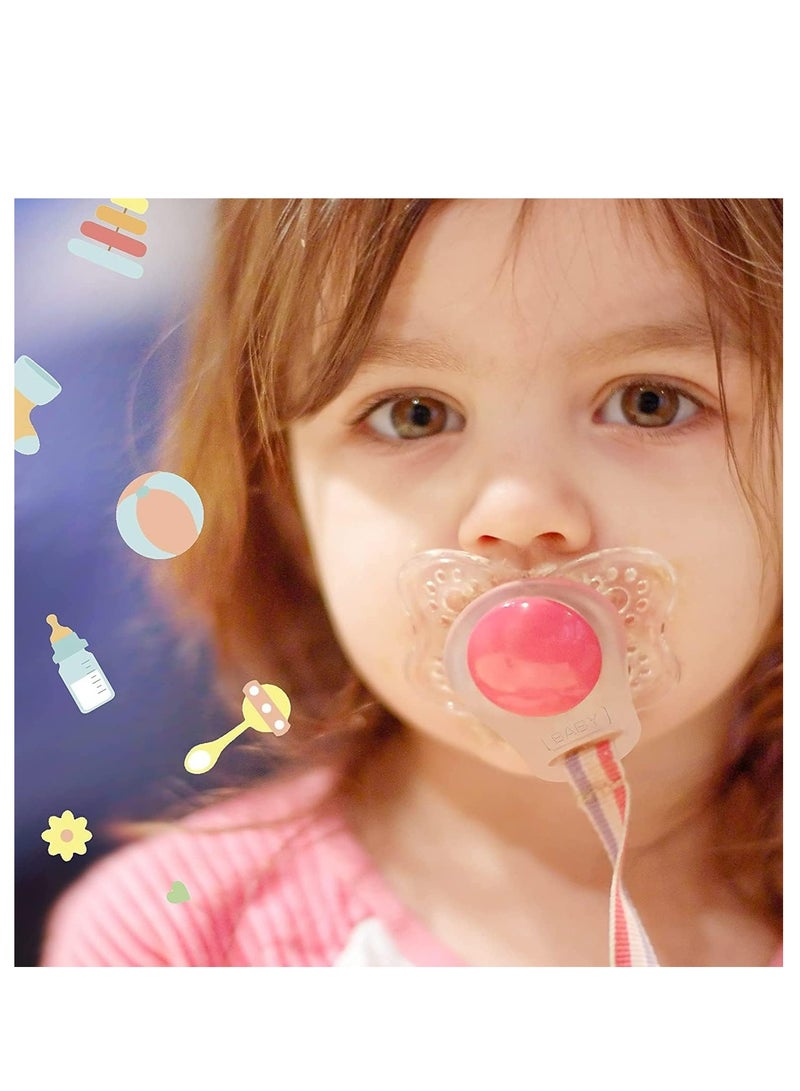 CARE AND SMILE Pacifier Holder CARE AND SMILE Silicone Clips 4 Pieces Holders Silicone Adapter Rings Holder Baby Rings Baby Dummy Pacifier Holder for Baby Pacifiers transparent  - Image 1