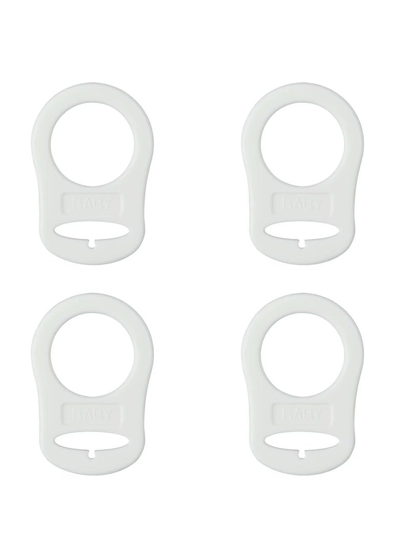 CARE AND SMILE Pacifier Holder CARE AND SMILE Silicone Clips 4 Pieces Holders Silicone Adapter Rings Holder Baby Rings Baby Dummy Pacifier Holder for Baby Pacifiers transparent  - Image 2