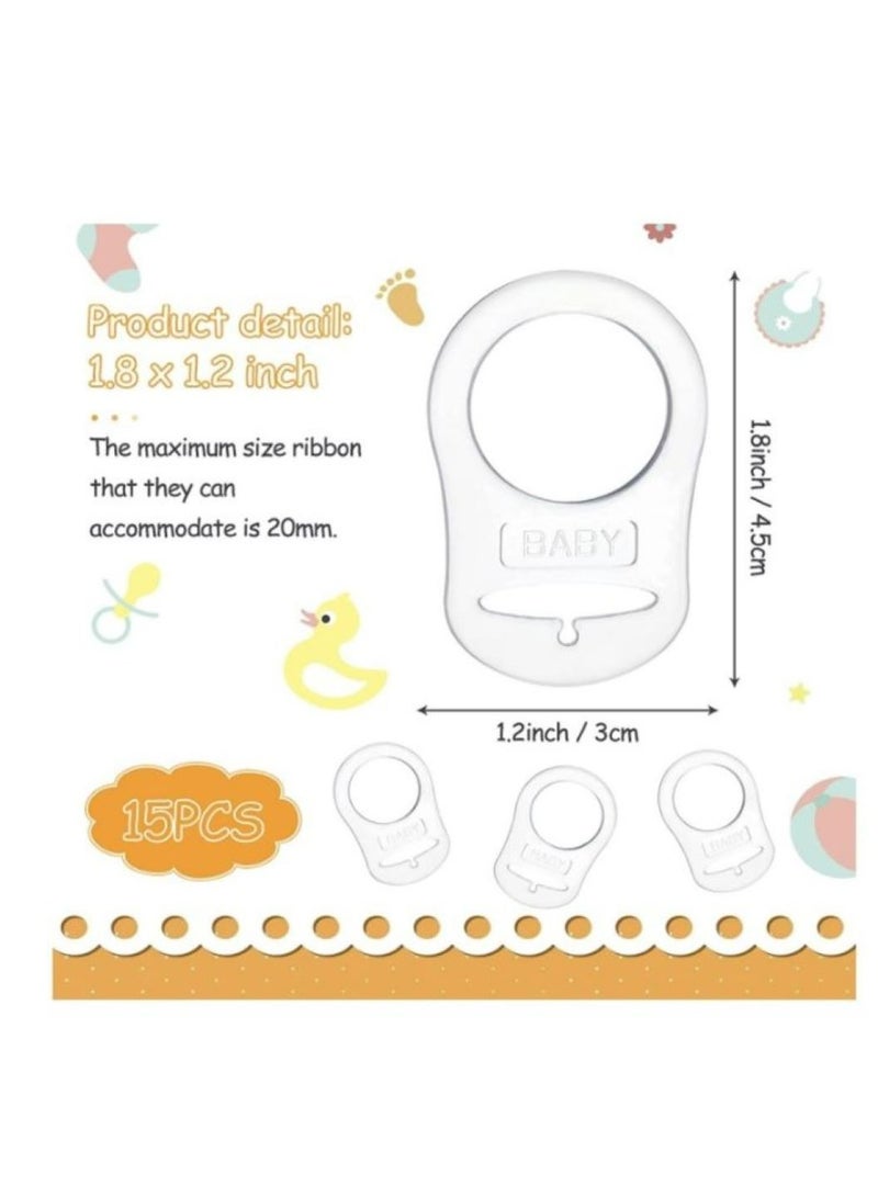 CARE AND SMILE Pacifier Holder CARE AND SMILE Silicone Clips 4 Pieces Holders Silicone Adapter Rings Holder Baby Rings Baby Dummy Pacifier Holder for Baby Pacifiers transparent  - Image 3