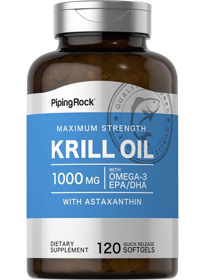 Piping Rock Krill Oil 1000Mg Softgels ; 120 Count ; Omega 3 Epa Dha Supplement ; With Astaxanthin ; Maximum Strength ;Non Gmo Gluten Free  - Image 2