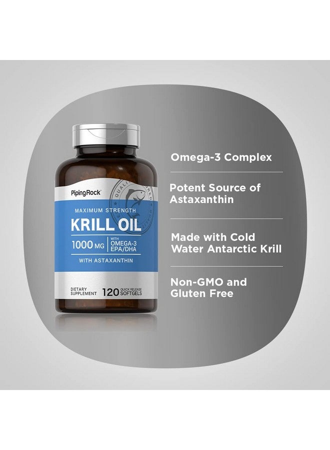 Piping Rock Krill Oil 1000Mg Softgels ; 120 Count ; Omega 3 Epa Dha Supplement ; With Astaxanthin ; Maximum Strength ;Non Gmo Gluten Free  - Image 5