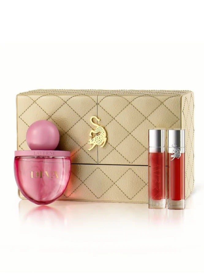 Diva Beauty Collection – Diva Perfume 100ml + 2 Saudi Lady Lip Glosses + Special Gift Bag