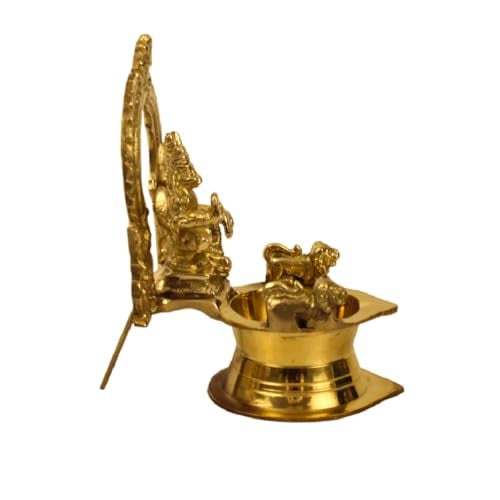 Spillbox Traditional Brass Varagi Kamachi Diya for Puja Deepam Oil Lamp for Home |Kamatchi Devi Maa|Kamatchi Amman Vilakku[Height: 4.5inch][Weight: 310] - Varagi Amman Small - Image 3