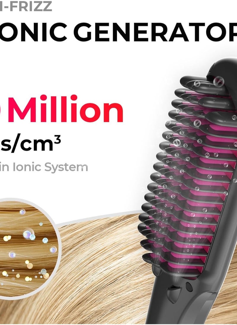 TYMO - TYMO One-Step Hair Straightening Brush with Negative Ions, Ceramic Heating, 16 Temperature Settings, LCD Display, and Anti-Scald Safety Design for All Ages - Image 1