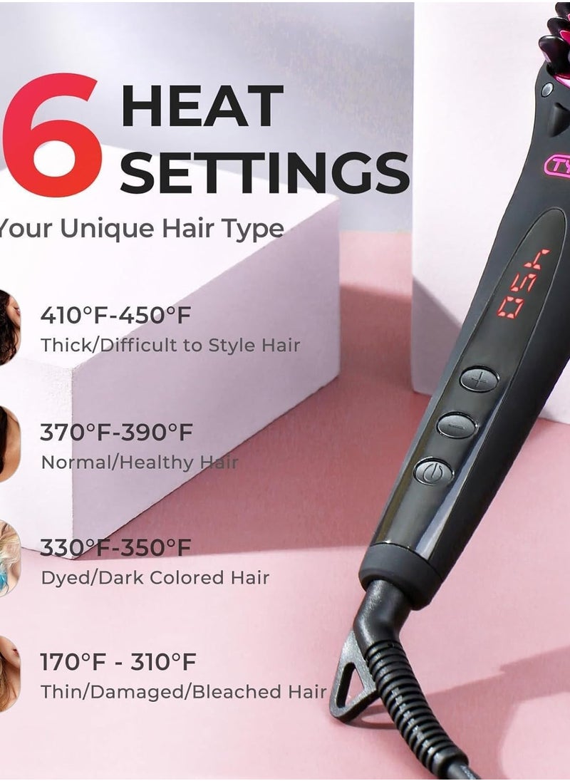 TYMO - TYMO One-Step Hair Straightening Brush with Negative Ions, Ceramic Heating, 16 Temperature Settings, LCD Display, and Anti-Scald Safety Design for All Ages - Image 1