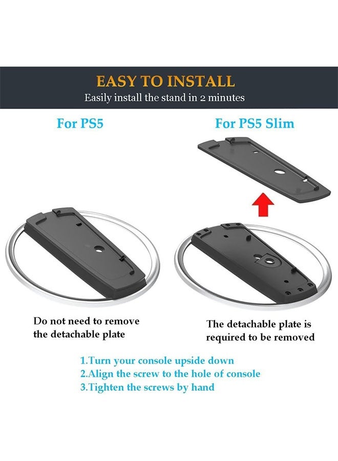 PS5 Consoles Vertical Stand, Premium Zinc Alloy Anti Slip Base for PlayStation 5/PS5 Slim/Pro Console - Image 3