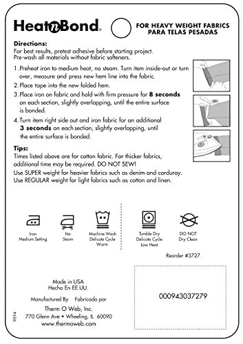 HeatnBond Hem Super Weight, .75 Inch x 288 inches, Iron-On Adhesive, Black - Image 2