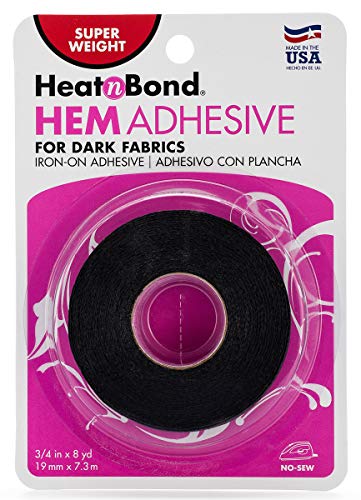 HeatnBond Hem Super Weight, .75 Inch x 288 inches, Iron-On Adhesive, Black - Image 1