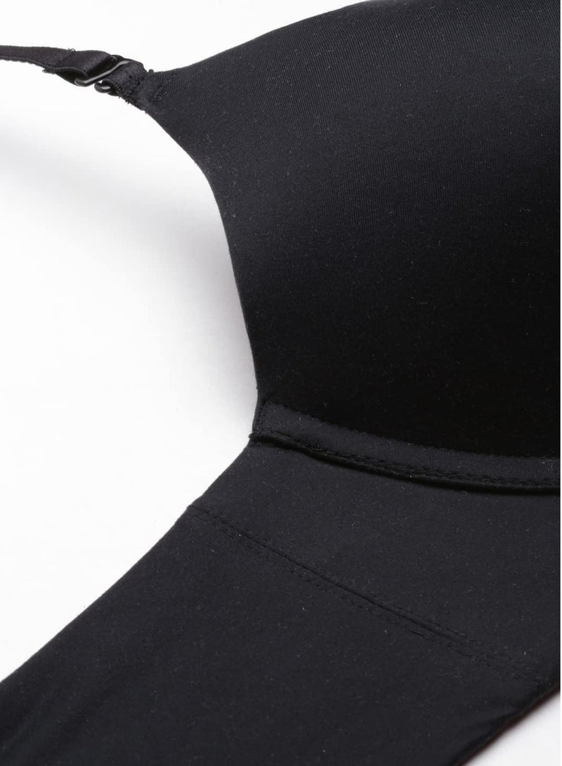 enamor Women Underwire Push Up Soft Cup Bra Adjustable Strap Black - Image 5