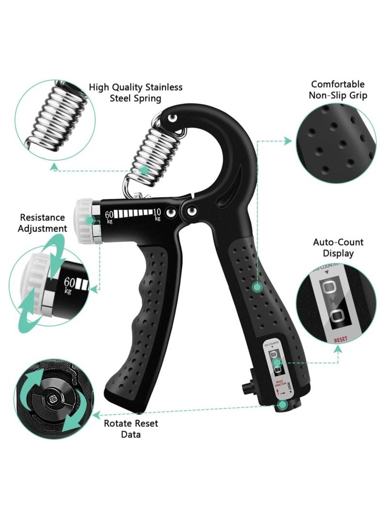 HW Hand Grip Strengthener Trainer Kit - Hand Strengthener & Grip Strength Kit - Forearm Grip Adjustable Resistance - Finger Stretcher, Hand Gripper, Finger Exerciser for Men/Women - Image 5