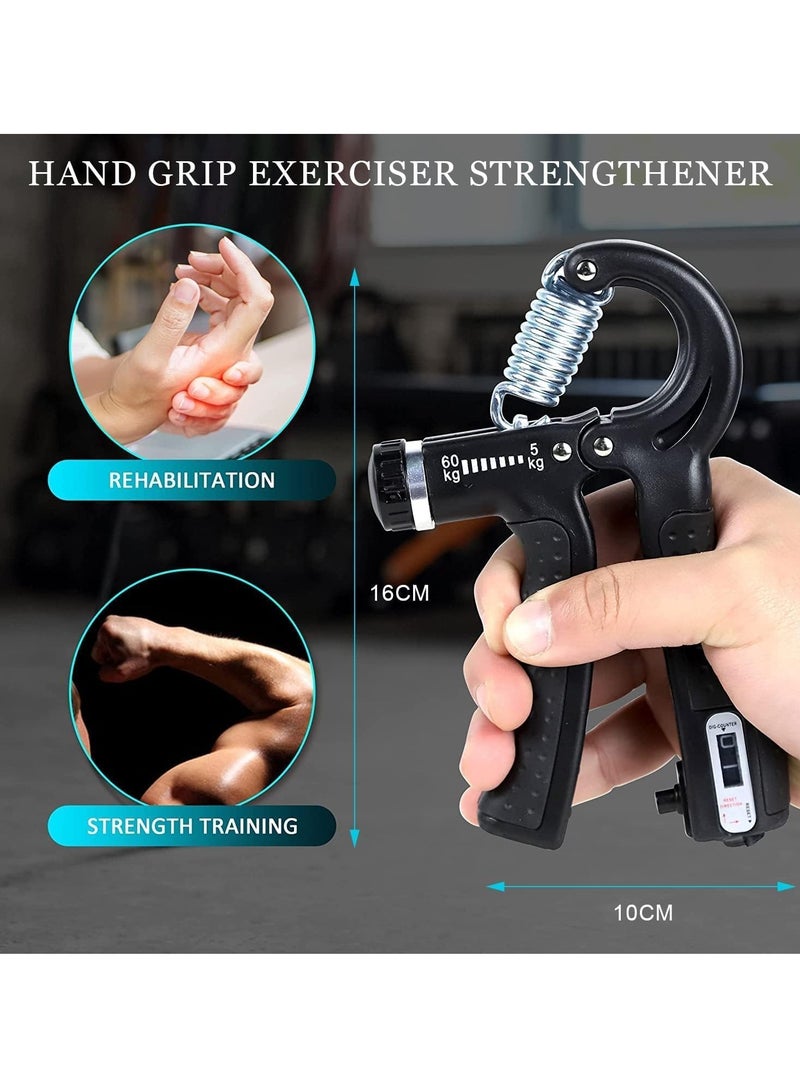 HW Hand Grip Strengthener Trainer Kit - Hand Strengthener & Grip Strength Kit - Forearm Grip Adjustable Resistance - Finger Stretcher, Hand Gripper, Finger Exerciser for Men/Women - Image 3