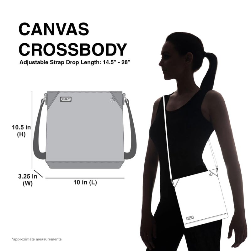 CHALA Canvas Crossbody Women Mid-Size Crossbody Shoulder Purse with Adjustable Strap - Turtle - indigo - Image 2
