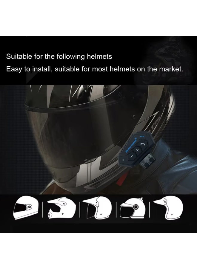 EUROFONE Bluetooth Helmet Headset, IP67 Waterproof Motorcycle Helmet Stereo Bluetooth 5.0 Headset, Music Earphones with 500mAh Battery, 20 Hours Playtime, Dual Device Connection, Easy Installation for All Helmets - Image 5