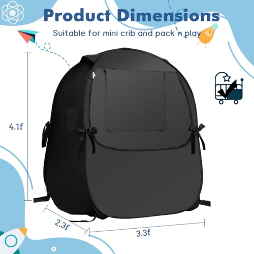 L RUNNZER Pack N Play Blackout Cover, Portable Travel Essential Pack N Play Cover, Dark Pack and Play Blackout Cover for Baby Sleeping, Block 90% + Light - Image 2