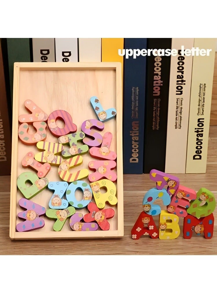 مجموعة تعليمية تتضمن الأرقام والحروف الأبجدية بتصميم خشبي ثلاثي الأبعاد بألوان وأشكال رسومية مميزة، أدوات تعليمية مساعدة  من مونتيسوري مخصصة للتعليم المبكر للأطفال الصغار للمنزل والمراكز التعليمية - Image 4
