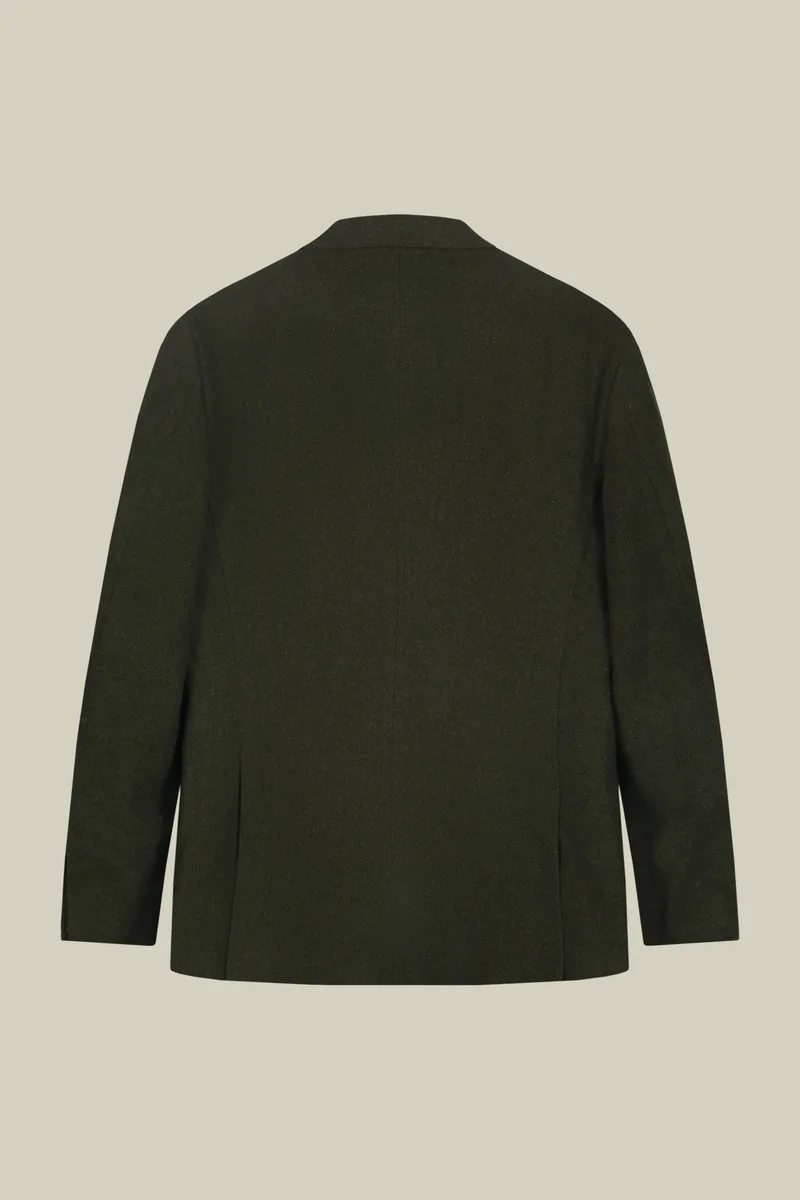 Doppelganger Green Men's single-breasted jacket in wool blend with herringbone pattern regular fit - Green for Men | Best Price UAE