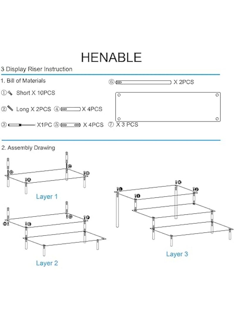 Arabest حامل عطور من 3 طبقات، حامل عرض أكريليك أسود، رف عطور لعرض الحلويات للحفلات، حامل شخصيات Funko POP، مجموعة مستحضرات التجميل، حامل كعك الكب كيك - Image 5