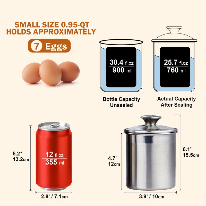 Cooks Standard Stainless Steel Food Jar Storage Canister Set Medium 4-Piece, 0.95qt/1.6qt/2.5qt/3.5qt Airtight Containers with Glass Lid for Tea Coffee Sugar Flour - Image 2