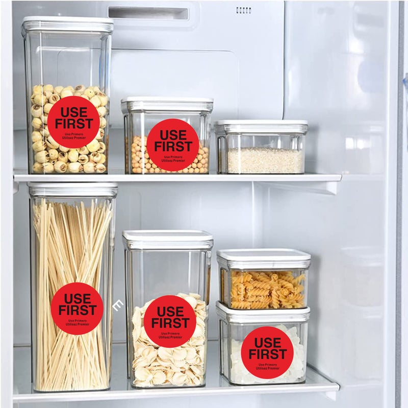 Hybsk USE First Stickers Restaurant Food Service FIFO Label 1.5 Inch Total 500 Labels Per Roll (Red) - Image 5