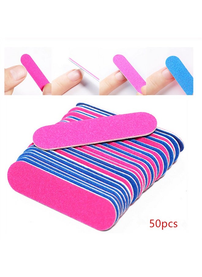 Generic 50 Piece Mini Manicure Nail File Set Pink/Blue  - Image 1