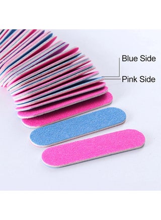 50 Piece Mini Manicure Nail File Set Pink/Blue - view 2