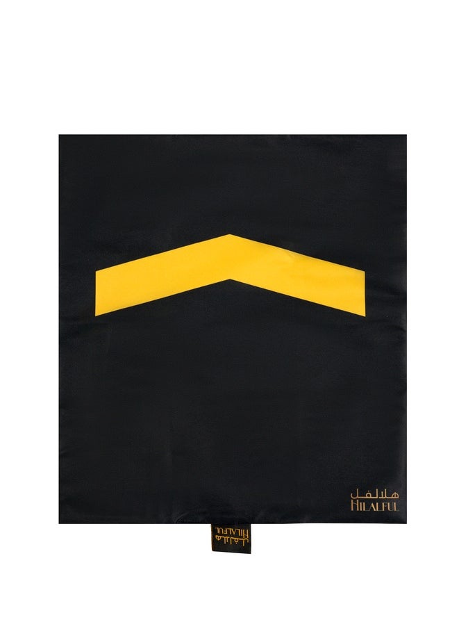 Hilalful - HilalFul Teeny Tiny Gold Makkah Polyester Prayer Mat | Muslim Praying Rug for Kids/Children | Water Resistant | Anti-Slip | Islamic Gift for Eid, Ramadan | For Travel | Lightweight | Soft Fabric - Image 1